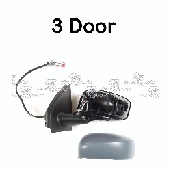 Door Mirror only No Cover - LH (3 Dr)